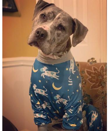 Pit Bull Pajamas: Cow Moon Star Print Jumpsuit for Large Dogs - X-Large - Buy Online on GoSupps.com
