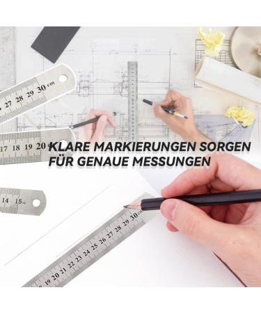 Stainless Steel Ruler with Conversion Chart - 15 20 & 30 cm | Durable Metal Measuring Tool for Accurate Measurements | Shop Internationally - Buy Online on GoSupps.com