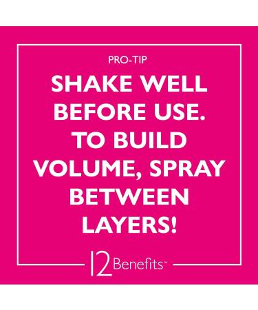 12 Benefits Big Day Hairspray - Long-lasting Hair Care Volume Spray w/Argan Oil Vitamin B5 Silk Protein + Salon Product Heat Protectant Humidity Resistance Frizz Control (8 Oz) - Buy Online on GoSupps.com