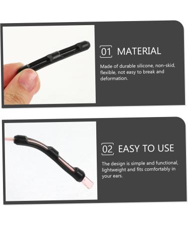 10 Pairs Non-Slip Silicone Glasses Retainers | Durable Eyeglass Ear Grips | Black Earmuffs 5.7x0.7CM - International Shipping Available - Buy Online on GoSupps.com