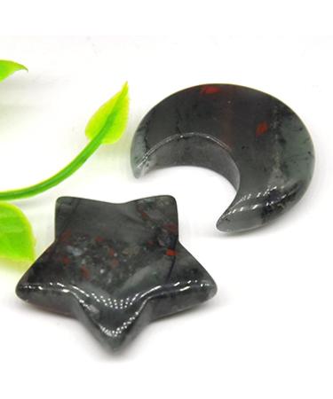 A Pair Gemstone Carved Moon and Star Shaped Couple Necklace Pendants Natural Stone Crystals Polished Figurine Craft Gift JZIGTDEM (Color : Blue Urine Size : 1pair 1.18in) - Buy Online on GoSupps.com