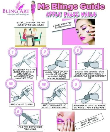 Bling Art False Nails French Manicure Blue Be My Baby 24 Full Cover Medium Tips - Buy Online on GoSupps.com