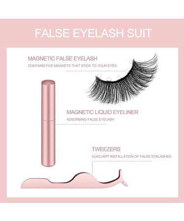 Autdor Magnetic Eyelashes Kit - 5 Pairs of Reusable 3D False Lashes with Strong Magnetic Eyeliner and Tweezers - Buy Online on GoSupps.com
