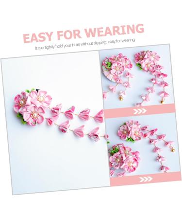 minkissy Japanese Hair Accessories Floral Hair Pins Vintage Kimono Flower Hair Clip Kimono Hair Accessories Kanzashi Hair Ornament Pink Hair Clips Kimono Flower Hairpins Manual Orchid Cloth - Buy Online on GoSupps.com