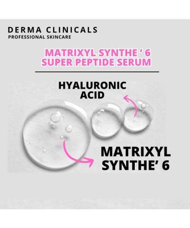 Matrixyl Synthe'6 Serum + Hyaluronic Acid Anti-Aging Hydrating facial Serum Produce Collagen Anti-Wrinkle Fine Lines Firming Serum - 8oz - Buy Online on GoSupps.com