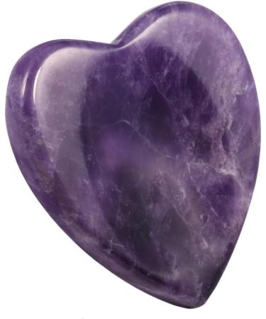 MookaiTedecor Amethyst Thumbstone Crystal Massage Stones for Healing Reiki - Pack of 2 Heart-Shaped Gemstones (47x44x7mm) - Buy Online on GoSupps.com