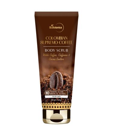StBotanica Colombian Supremo Coffee Body Scrub 200g | With Coffee Caffeine And Cocoa Butter |No SLS Paraben