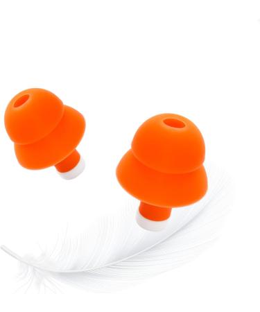 Silicone Soft Ear Plugs for Side Sleepers - 32dB Noise Reduction, Reusable Washable - 3 Pairs for Sleep, Work, Study, Snoring, and Travel | Orange - Buy Online on GoSupps.com