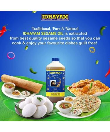 Idhayam Sesame Oil | 1L | Gingelly Oil | Sesame seed Oil | Indian Origin - Buy Online on GoSupps.com