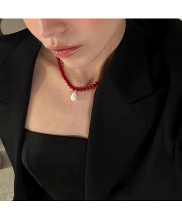 OralGos Pearl Pendant Necklace - Adjustable Bohemian Choker with Glass Beads | Stylish Jewelry for Women & Girls - Buy Online on GoSupps.com