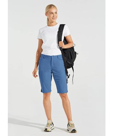 Willit Women's 13 Long Shorts - Quick Dry Water Resistant Knee Length for Golf & Hiking - Slim Fit Blue Ashes, Size 8 - Buy Online on GoSupps.com