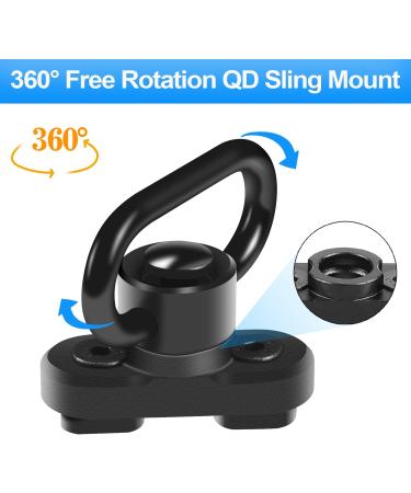 FANGOSS Two Point & Traditional Mlock Sling Rail Mounts with 1.25 Inch QD Push Button Swivel Loop - 2 Pack - Buy Online on GoSupps.com