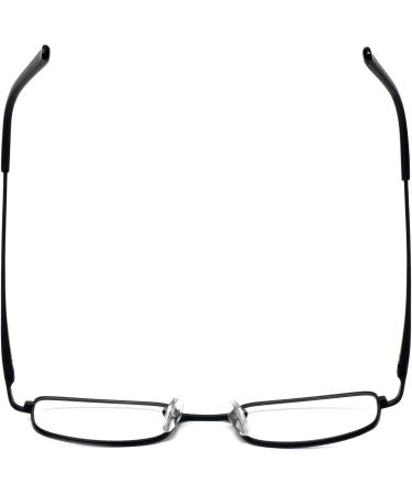 Calabria 753-XL Rectangle Reading Glasses +2.00 | Lightweight Metal Readers for Men & Women | Adjustable Nose Pads | Black 2.0x - Buy Online on GoSupps.com