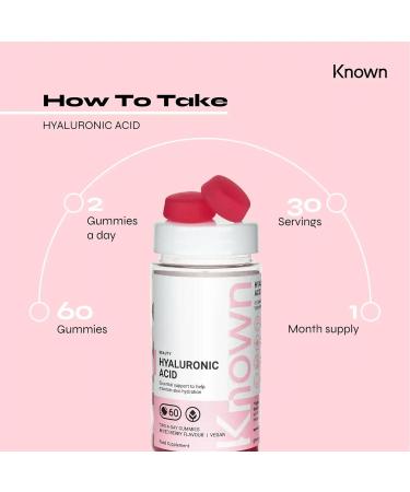 Known Nutrition Vegan Hyaluronic Acid Gummies - Skin Hydration Support - Mixed Berry Flavor - 60 Gummies x 100mg - Pack of 1 - Buy Online on GoSupps.com