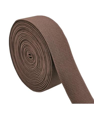 Sewing Elastic Band 35mm Wide 5 Yard Colored Twill Woven Elastic (Coffee) Dark brown