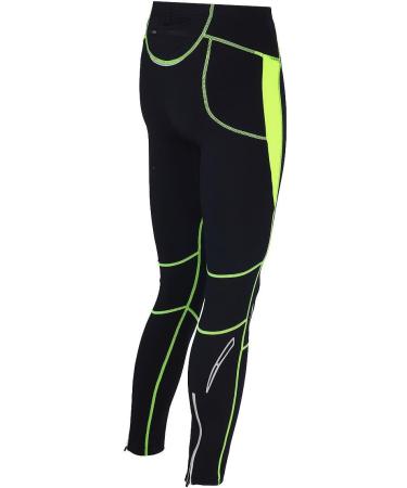 Buy Airtracks Men's Winter Running Pants | Thermo Tight Warm Breathable Reflective - L Black/Neon - International Shipping Available - Buy Online on GoSupps.com