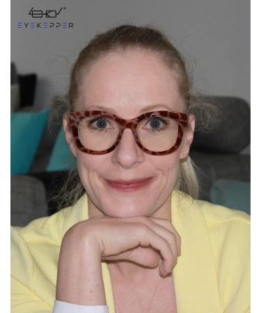 Eyekepper Oversized Progressive Readers for Women - UV Protection Multifocus Computer Glasses - Stylish Brown/Tortoise Trifocal +2.00 - Buy Online on GoSupps.com