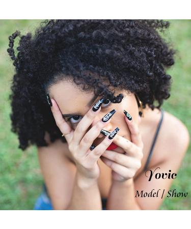 Yovic French Glossy Press on Nails Short Ombre Red - 24PCS Coffin False Nails for Women and Girls - Buy Online on GoSupps.com