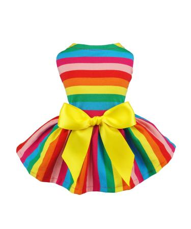 Fitwarm Rainbow Easter Pet Clothes Dog Dresses Vest Shirts Sundress Medium