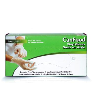 Can Food Vinyl Powder Free Gloves Small Size Transparent Powder Free Latex Free Disposable Non-Sterile Cleaning Cooking Hair Coloring Dish Washing and Protective Gloves