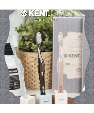 Kent 10 000 Micro Bristle Toothbrush Pack of 5 - Ideal for Sensitive Gums & Teeth | Made in Korea - Signature Royal White Edition - Buy Online on GoSupps.com