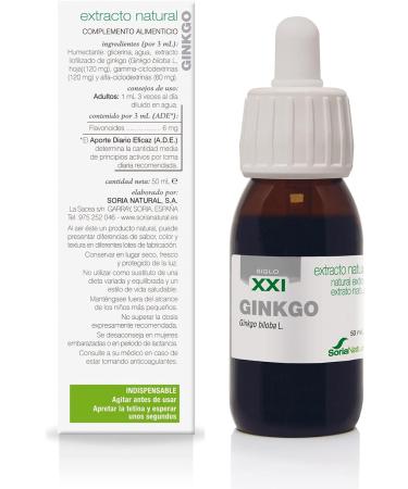 Soria Natural Ginkgo Biloba Extract 50ml - Pack of 1 | Powerful Natural Supplement - Buy Online on GoSupps.com