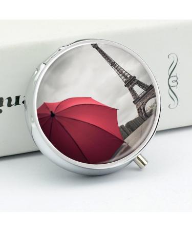 Buy Eiffel Tower Red Umbrella 3 Compartment Travel Pill Box - Portable Medicine Organizer for Purse & Pocket - Buy Online on GoSupps.com