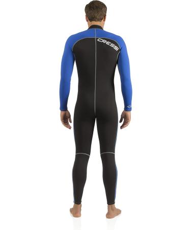 Cressi Men's Full Front Zip Wetsuit - Lido Long | Black/Blue, X-Large - Buy Online on GoSupps.com