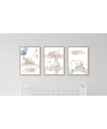 Double Critical Lemmami Stationery 3er Set Murals - Children's Room Baby Room Poster Pictures DIN A3 - Excavator Construction Site Decor - Buy Online on GoSupps.com