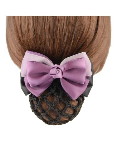 Bowknot Snood Net Net Hair Clip Net Hair Clip Barrette Hairnet Elegant Girl Hair Clips Bow Hairnet Hair Accessory Hair Accessories H1 (Color : Multicolored)