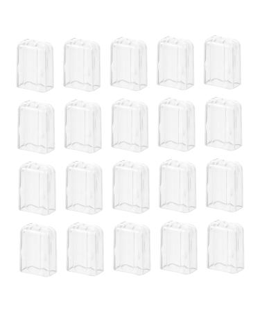Tovinanna 20 pieces dust protection travel toothbrushes cover toothbrush sign toothbrushes cover toothbrush lid toothbrushes cover toothbrush cap travel toothbrushes transparent 3x2.1x1.5cm