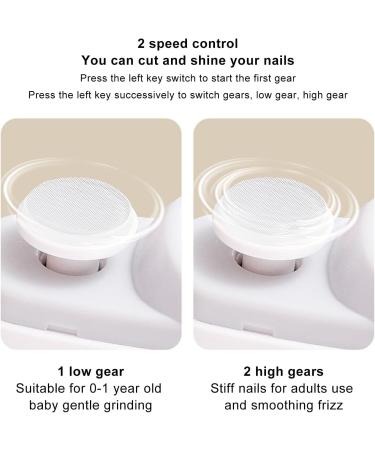 Qukaim Electric Fingernail Cutter 2 in 1 Electric Nail Clipper Rechargeable Light Fingernail Trimmer White - Buy Online on GoSupps.com