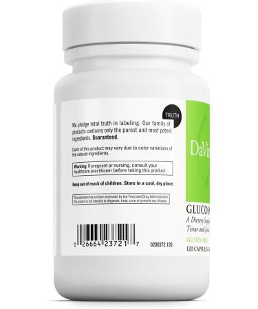 DAVINCI Labs Glucosamine Sulfate - A Dietary Supplement to Support Connective Tissue and Joint Functions - Gluten-Free - 500 mg - 120 Capsules - Buy Online on GoSupps.com