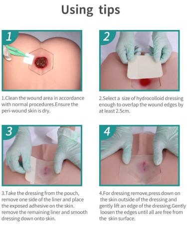 Hydrocolloid Adhesive Bandage 4'' x 4'' - Box of 10 Dressings - Buy Online on GoSupps.com