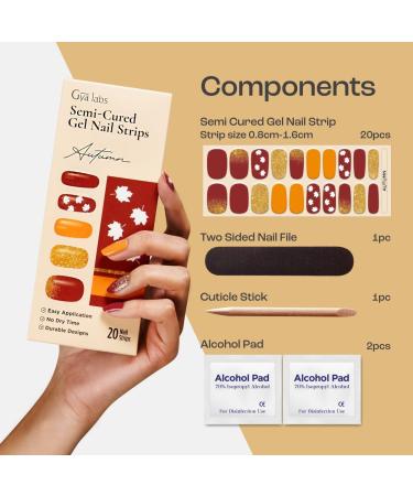 Gya Labs Nail Stickers - Autumn Seasonal Collection for Long Lasting Nail Art (20 Pcs) - Buy Online on GoSupps.com