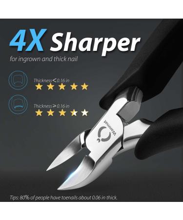 Wanmat Toe Nail Clipper Set - Professional Podiatrist Toenail Nippers for Thick Nails, Surgical Stainless Steel, Soft Grip Handle (4PCS) - Buy Online on GoSupps.com