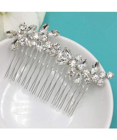 Unicra Rhinestone Bride Wedding Hair Comb - Silver Bridal Hair Piece for Women and Girls - Buy Online on GoSupps.com