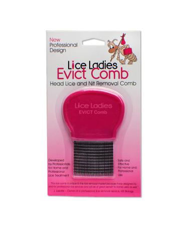 Lice Ladies EVICT Comb, for lice and nit Removal, New and Unique Professionally Designed lice Comb, Stainless Steel Teeth with Hard Plastic Ergonomic Grip Handle. Tested Safe for All Types of Hair.