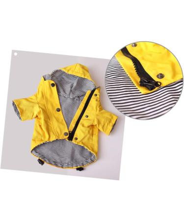 Medium Yellow Dog Raincoat Jacket with Zip-Up Hoodie | Water Resistant Stylish Dog Raincoats - Buy Online on GoSupps.com