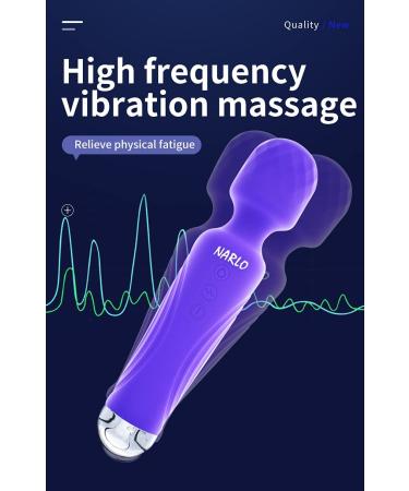 NARLO Upgraded Vibrate Wand Massager - 5 Patterns, 10 Speeds, Waterproof - Luminous Purple - Buy Online on GoSupps.com