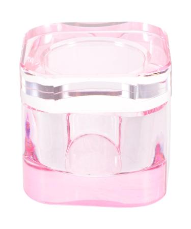 PATKAW Glass Crystal Cup Clear Nail Art Acrylic Liquid Powder Dappen Dish Bowl Mini Dappen Dish for Nail Acrylic Powder Pink