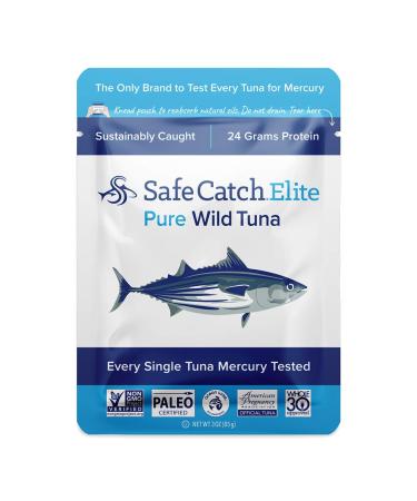 Safe Catch Elite Wild-Caught Low Mercury Tuna Pouch - Pack of 12, 3oz - Gluten-Free, Keto, Non-GMO, Kosher, Paleo, High Protein Snack - Buy Online on GoSupps.com