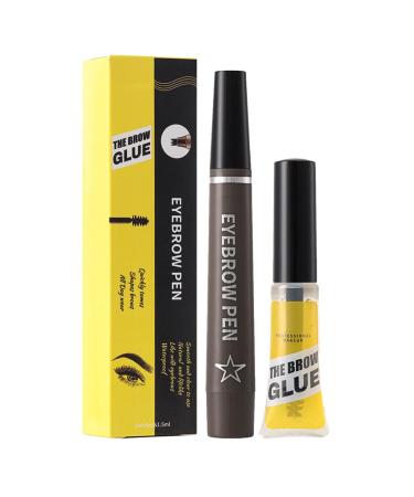 G n rique Women's Eyebrow Pencils Eyebrow Pen - Waterproof Liquid Eyebrow Pen - 4-Pin Liquid Eyebrow Pencil with Eyebrow Gel Natural Eyebrow Pencils for Women