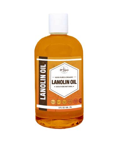 Lanolin Oil (4oz) | Cold Pressed Unrefined |Deep Moisturizer for Skin, Lips & Hair | Softens, Protects & Restores Dry or Cracked Skin | Natural Emollient for Creams, Balms & Conditioners | 4 Ounces