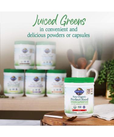Garden of Life Raw Organic Perfect Food Green Superfood Powder - Apple Flavor, 8.14 oz - Buy Online on GoSupps.com