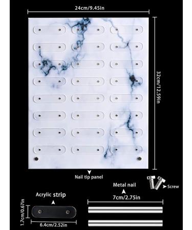 Kalolary Large Magnetic Marble Nail Art Display Board - Detachable Color Card Stand for Acrylic False Tips - Buy Online on GoSupps.com