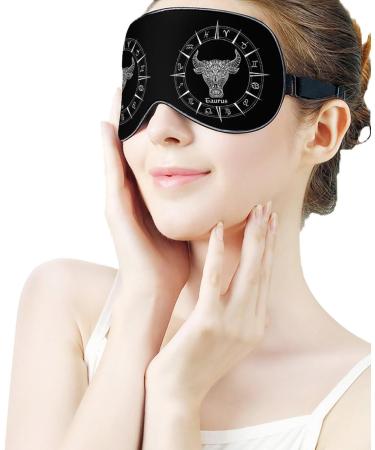 Zodiac Sign Taurus Sleep Mask Eye Cover for Sleeping Blindfold with Adjustable Strap Blocks Light Night Travel Nap for Men Women - Buy Online on GoSupps.com
