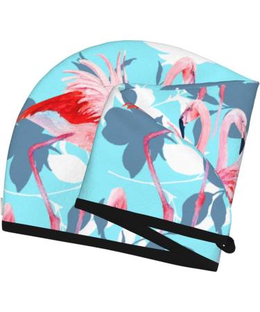 Floral Flamingo Microfiber Hair Towel | Soft Super Absorbent Quick-Dry Wrap for Long Curly and Thick Hair - International Shipping - Buy Online on GoSupps.com