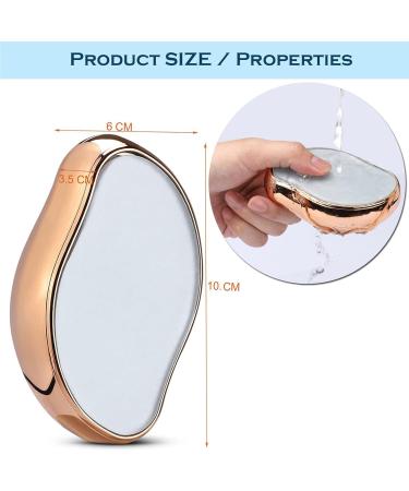 Crystal Hair Eraser - Painless Exfoliating Hair Remover for Men & Women | Quick & Easy Hair Removal Tool for Arms Legs Back - Gold Edition - Buy Online on GoSupps.com