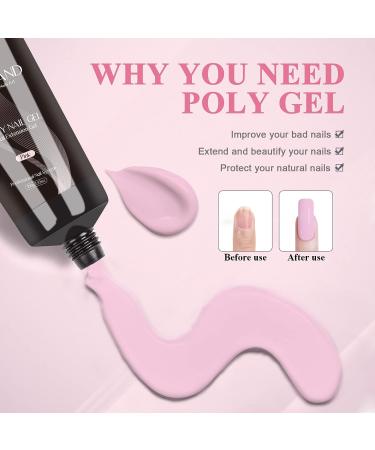 SAVILAND 3.53oz Pink Poly Gel Nail Kit for Salon and DIY Manicures - Buy Online on GoSupps.com